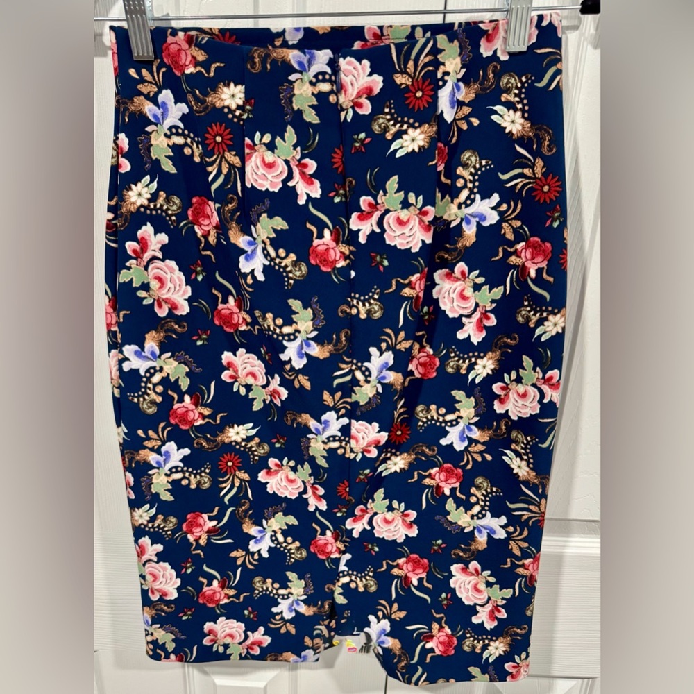 Philosophy Navy Floral Pencil Skirt